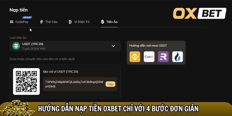 Nạp tiền Oxbet - Tham gia vào thế giới cá cược hấp dẫn Oxbet Quy trình nạp tiền tối ưu, an toàn