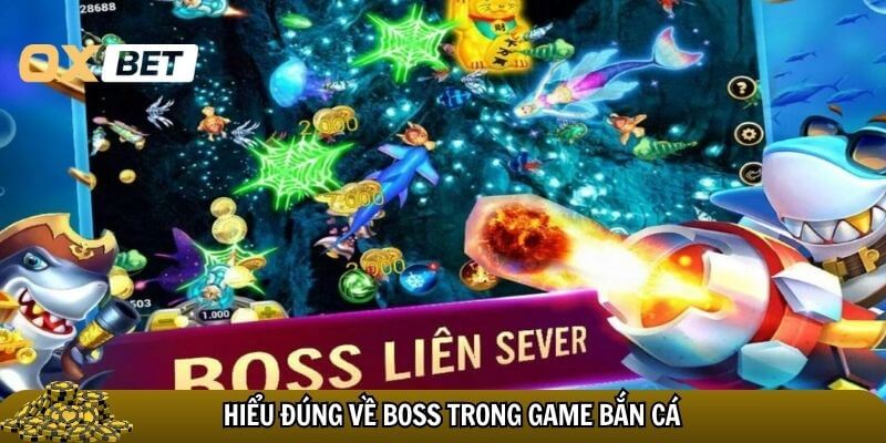 Bật mí cách săn boss trong bắn cá chuẩn xác nhất dành cho cao thủ a video game screen with a cartoon fish shooting